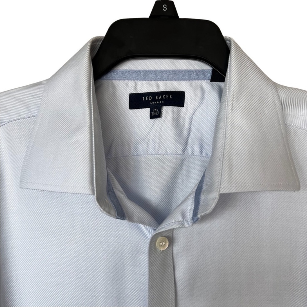 Ted Baker Light Blue Dress Shirt Size 17.5 (32/33) - Picture 7 of 11